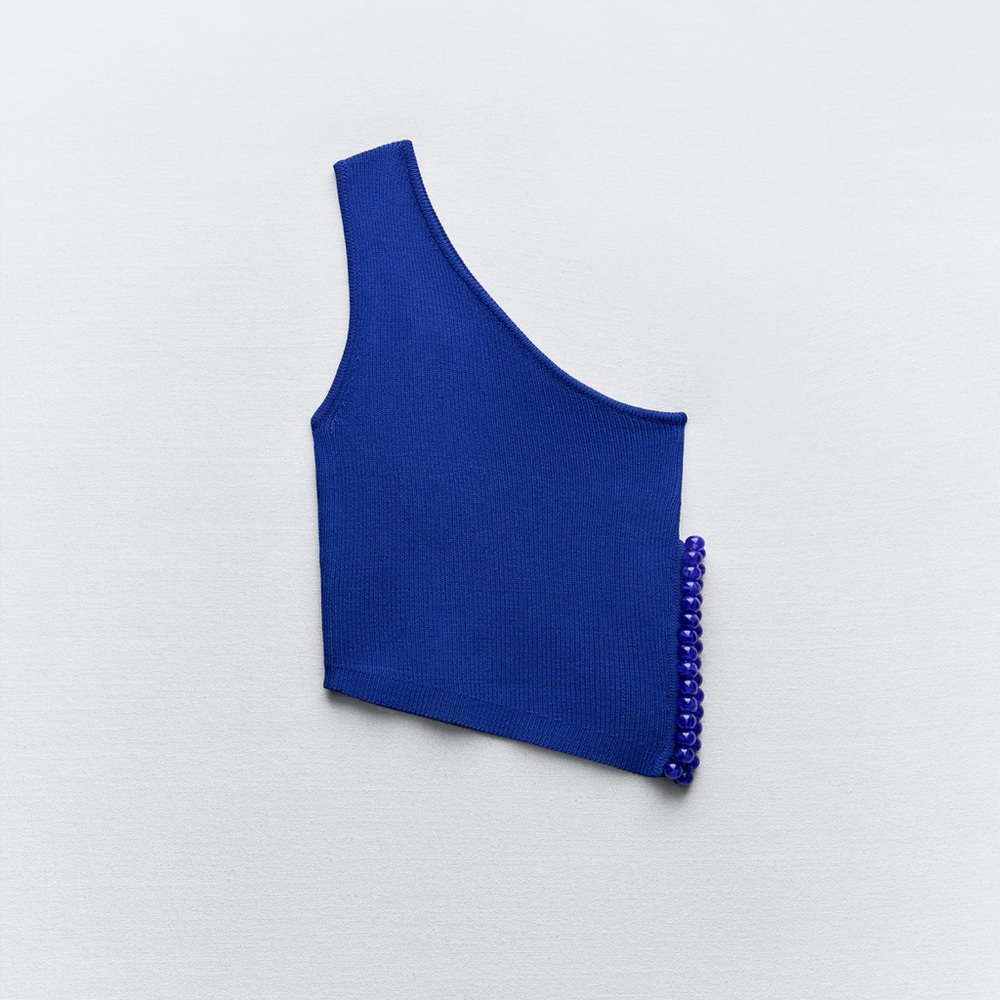 Zara asymmetrical knit ball top